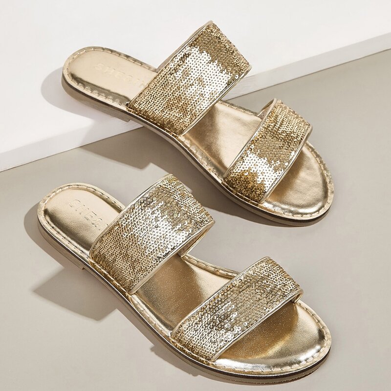 

Sequin Decor Sliders, Gold