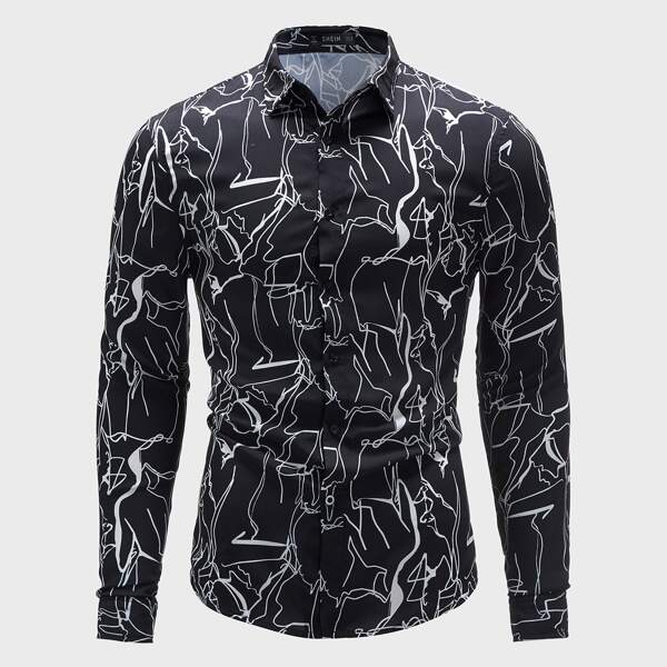 

Мужская рубашка с принтом, Чёрнобелые