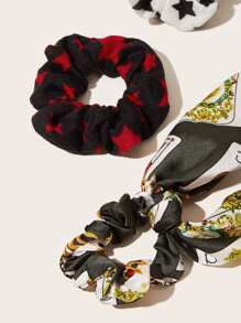 3pcs Star & Poker Pattern Scrunchie