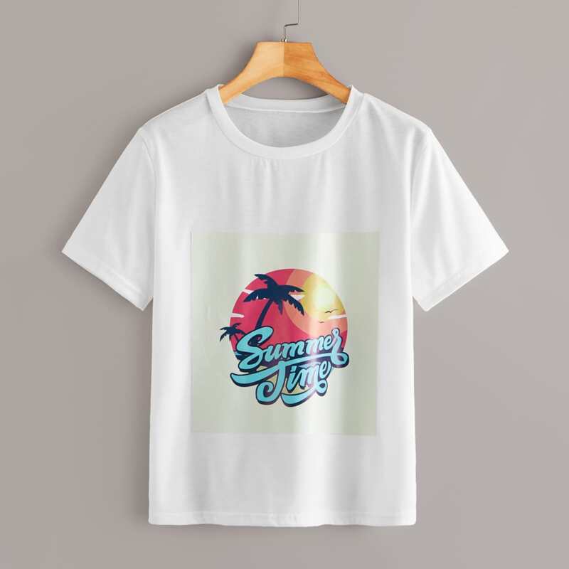 

Letter Graphic White Tee