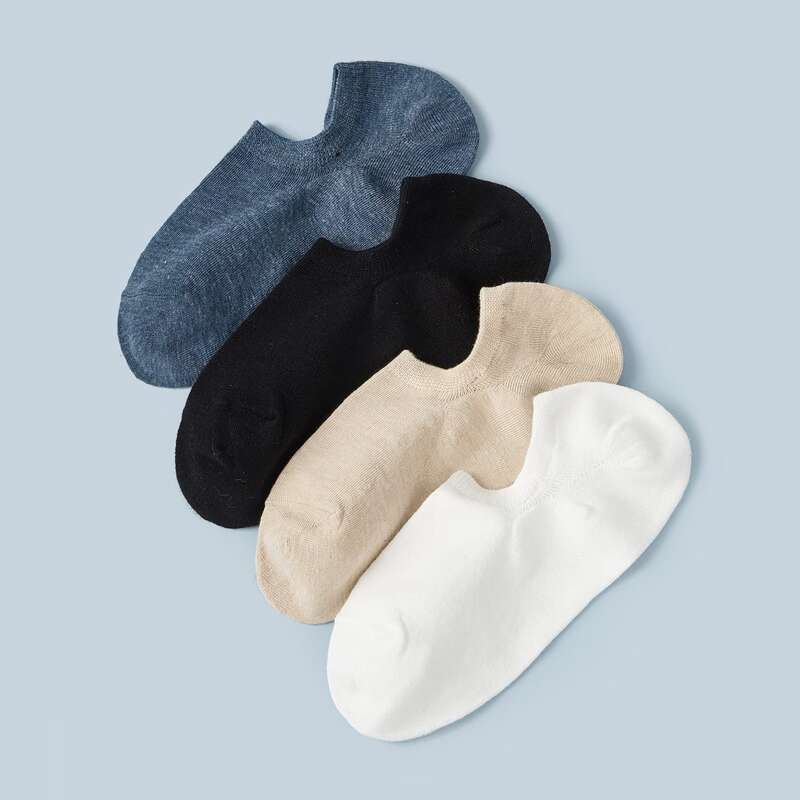 

4pairs Solid Ankle Socks, Multicolor