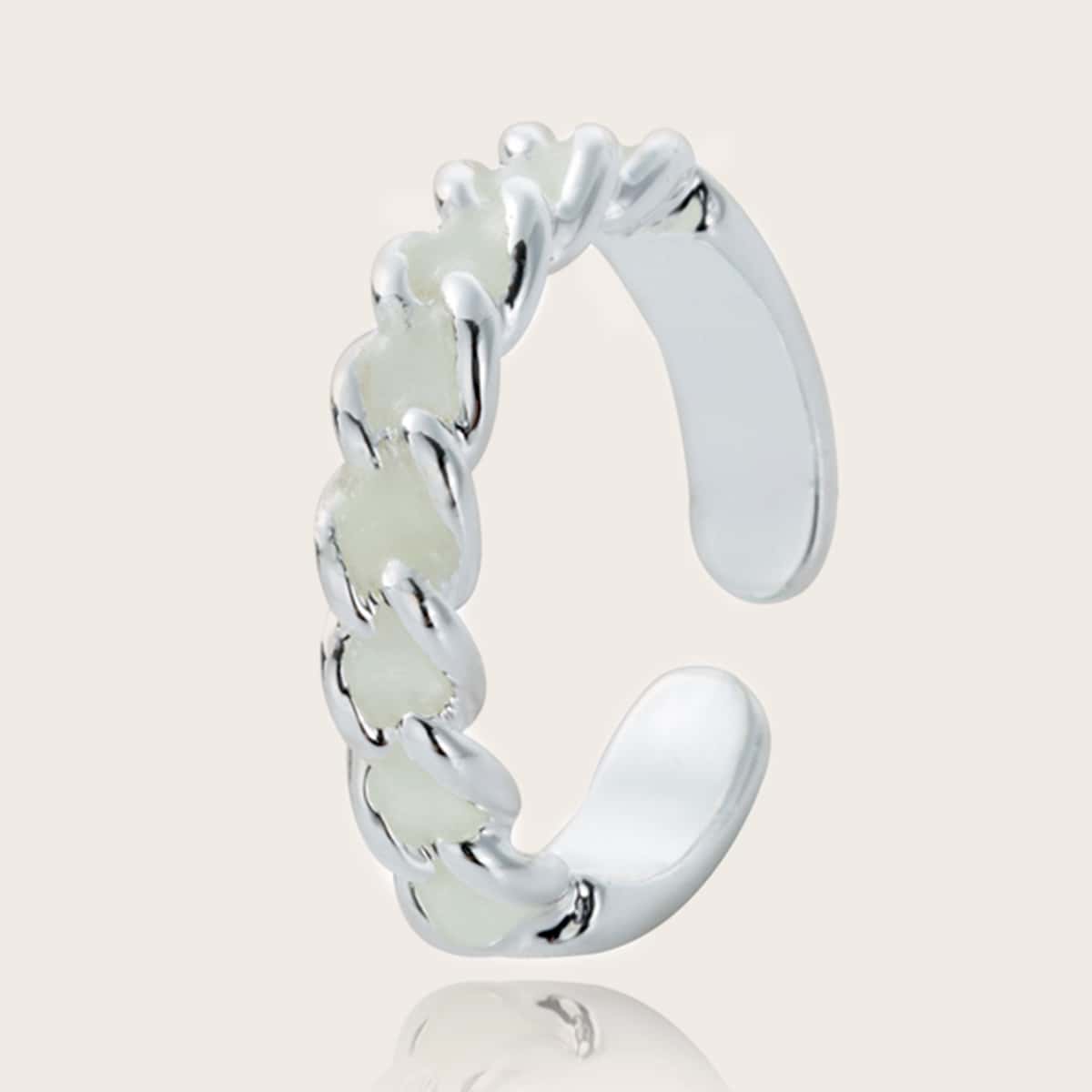 

1pc Chain Design Luminous Ring, Silver