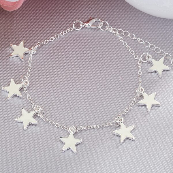 

1pc Star Charm Luminous Bracelet, Silver