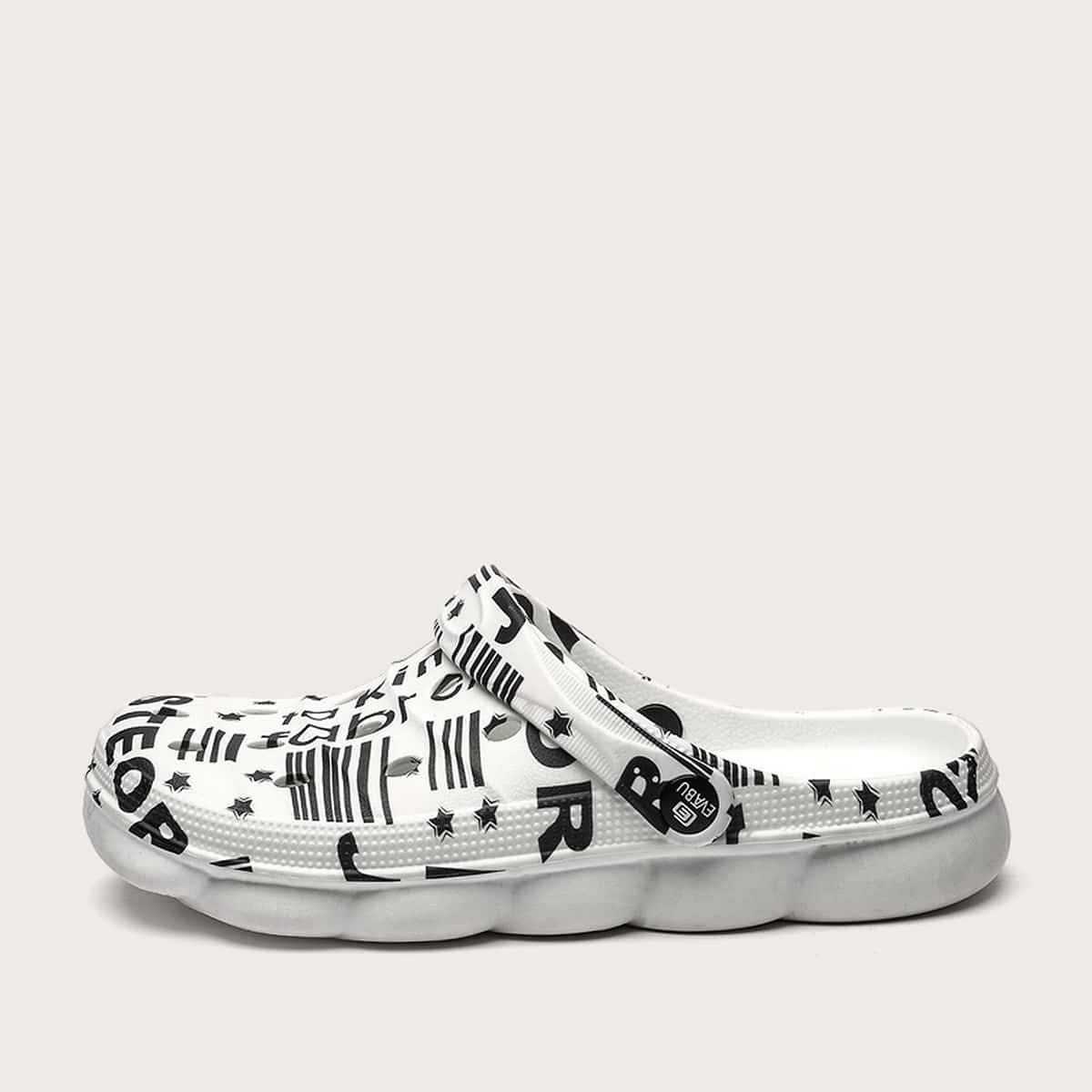 

Guys Letter Graphic Sandals, White