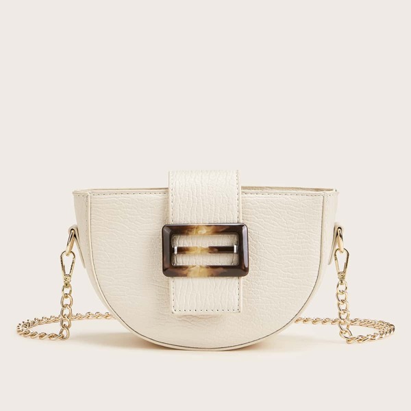 

Сумка через плечо на цепочке с пряжкой, Бежевые