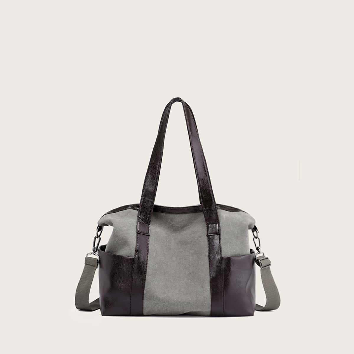 Image of Colourblock Minimalist Tote Bag