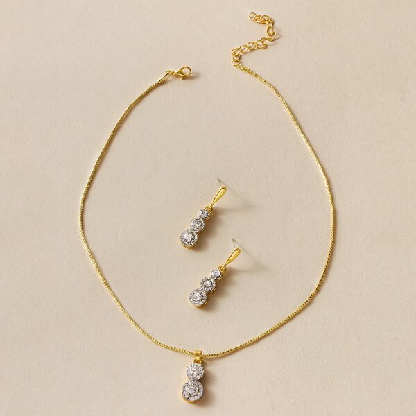 

3шт горный хрусталь выгравированы ожерелье и серьги