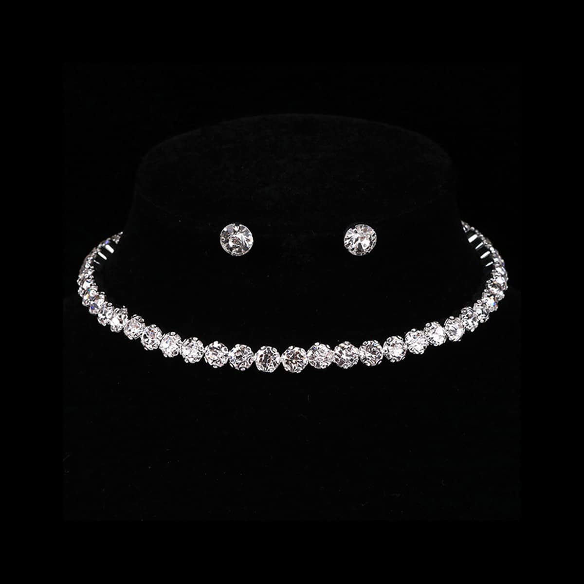 

3pcs Rhinestone Engraved Jewelry Set