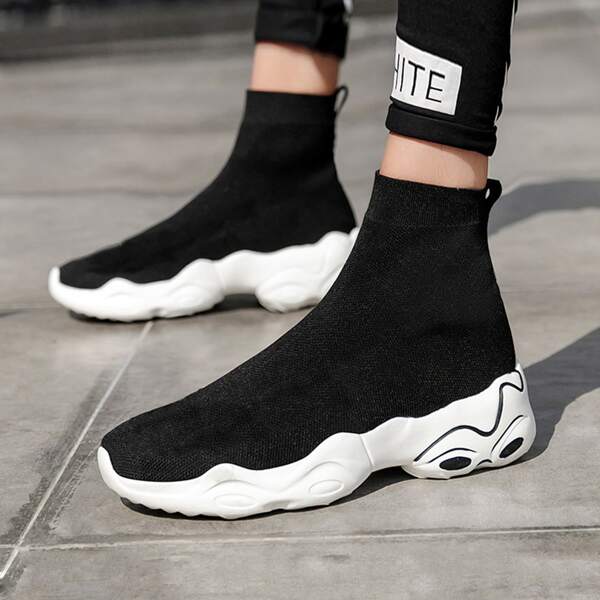 

High Top Sock Sneakers, Black