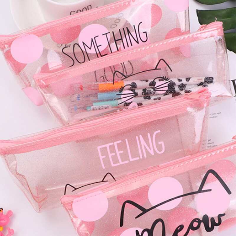 

1pc Cartoon Cat Print Pencil Case