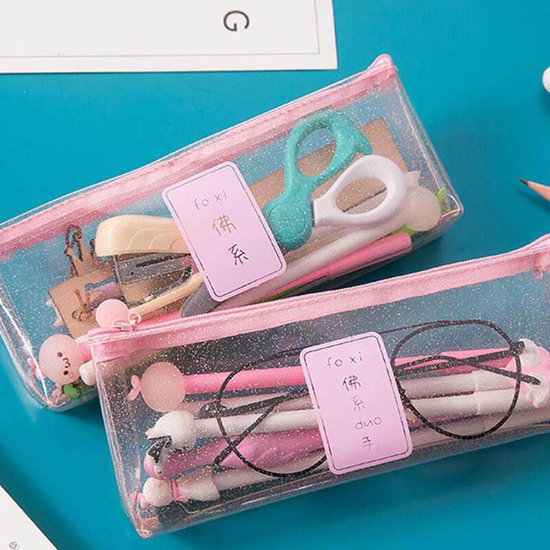 

1pack Glitter Random Letter Graphic Pencil Case