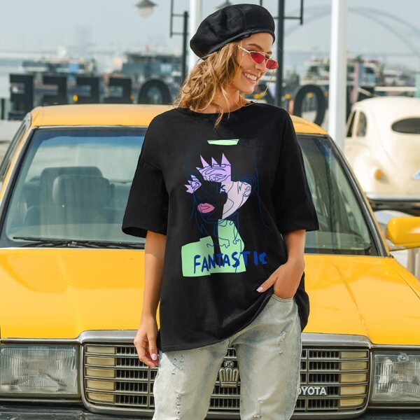 

Letter Graphic Oversized Tee, Black