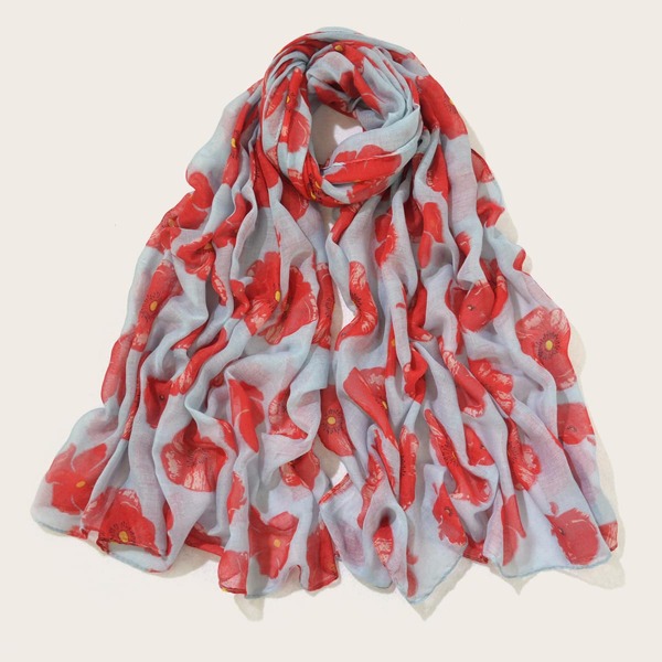 

Шарф с цветочным узором, Многоцветный