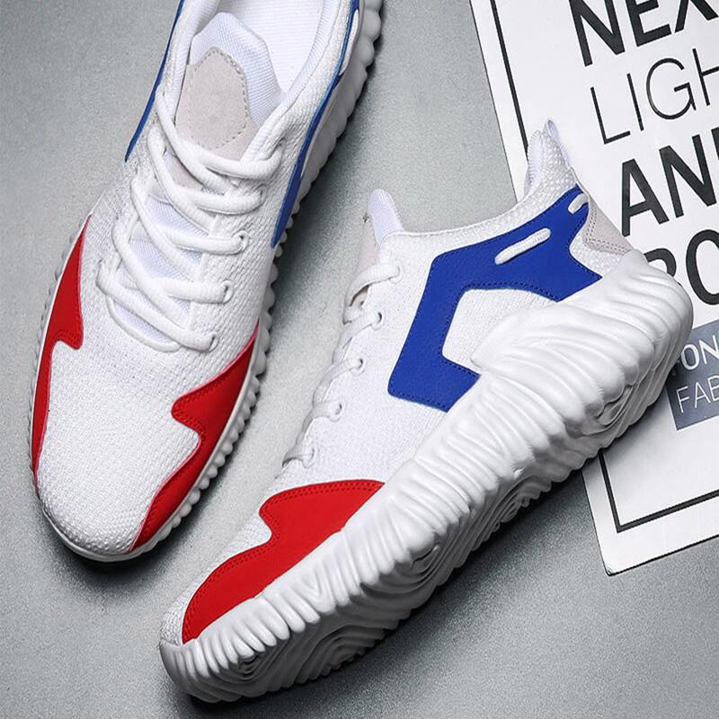 

Guys Color-block Lace-up Wide Fit Sneakers, White