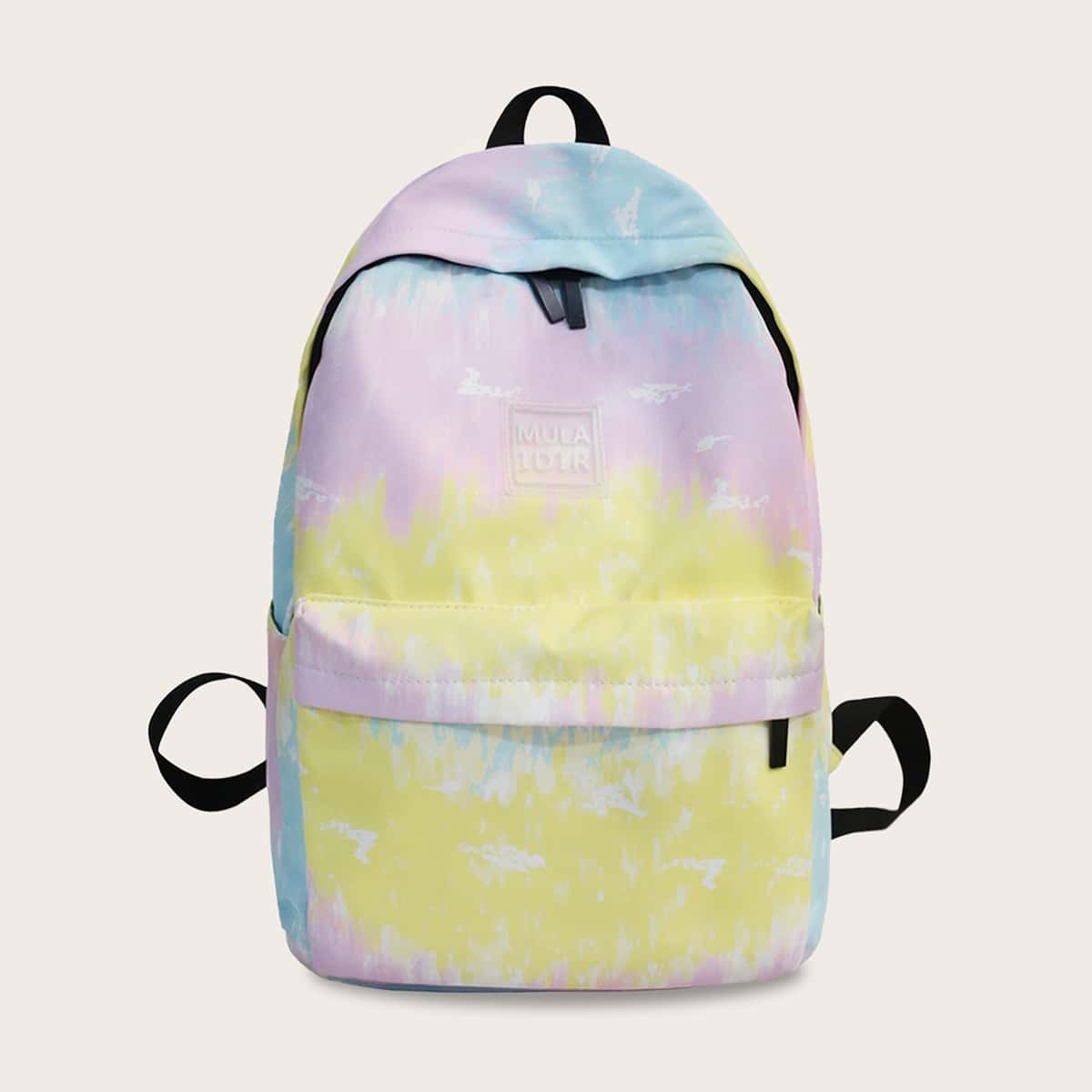

Color Block Pocket Front Backpack, Multicolor