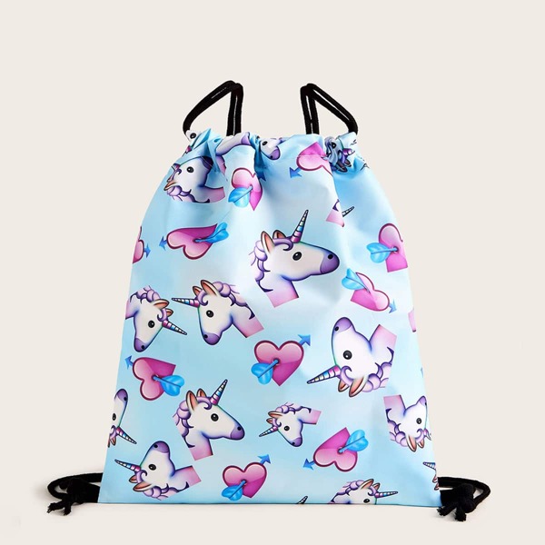 

Cartoon Graphic Drawstring Backpack, Multicolor