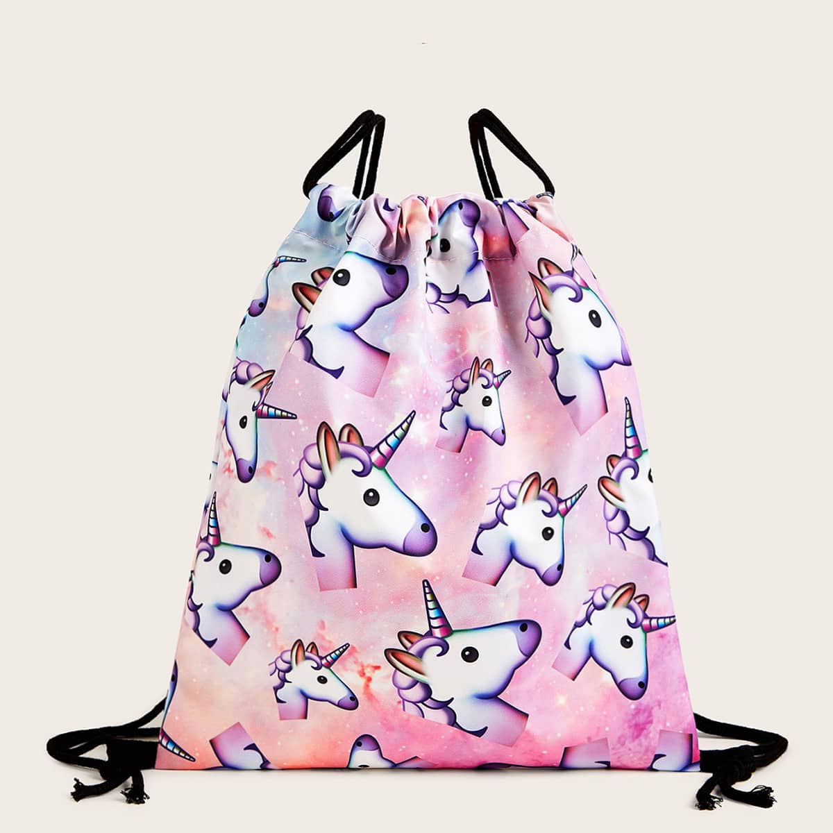 

Cartoon Graphic Drawstring Backpack, Multicolor