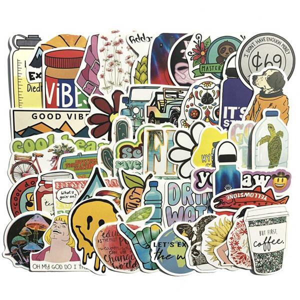 

50pcs Landscape Pattern Sticker, Multicolor