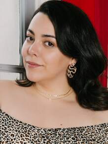 Conjunto de 2 colgantes con perla y pedrería - Amarillo Oro - Ver 1