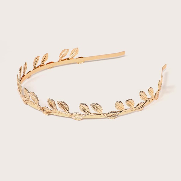 

Metallic Leaf Decor Hair Hoop, Gold