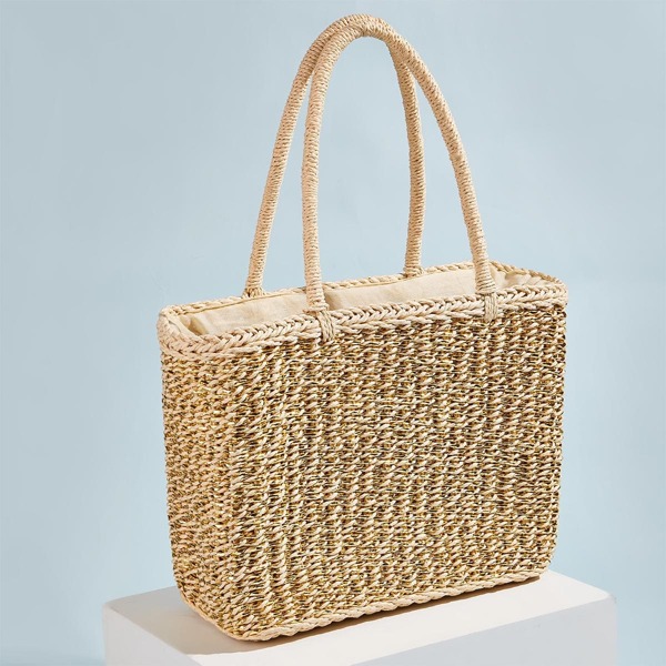

Woven Tote Bag With Double Handle