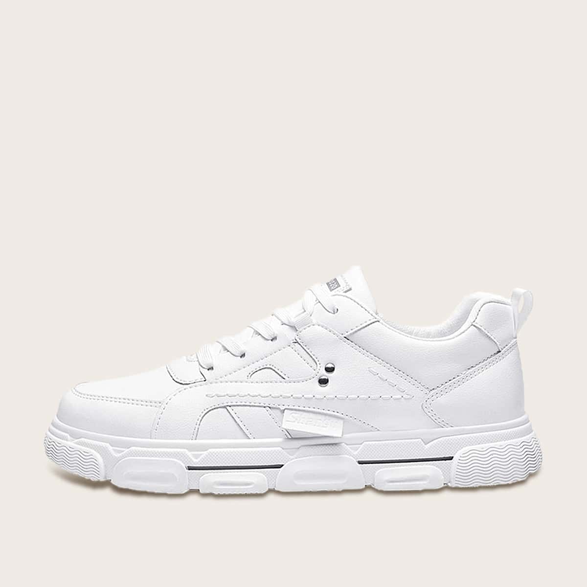 

Guys Minimalist Lace-up Front Sneakers, White