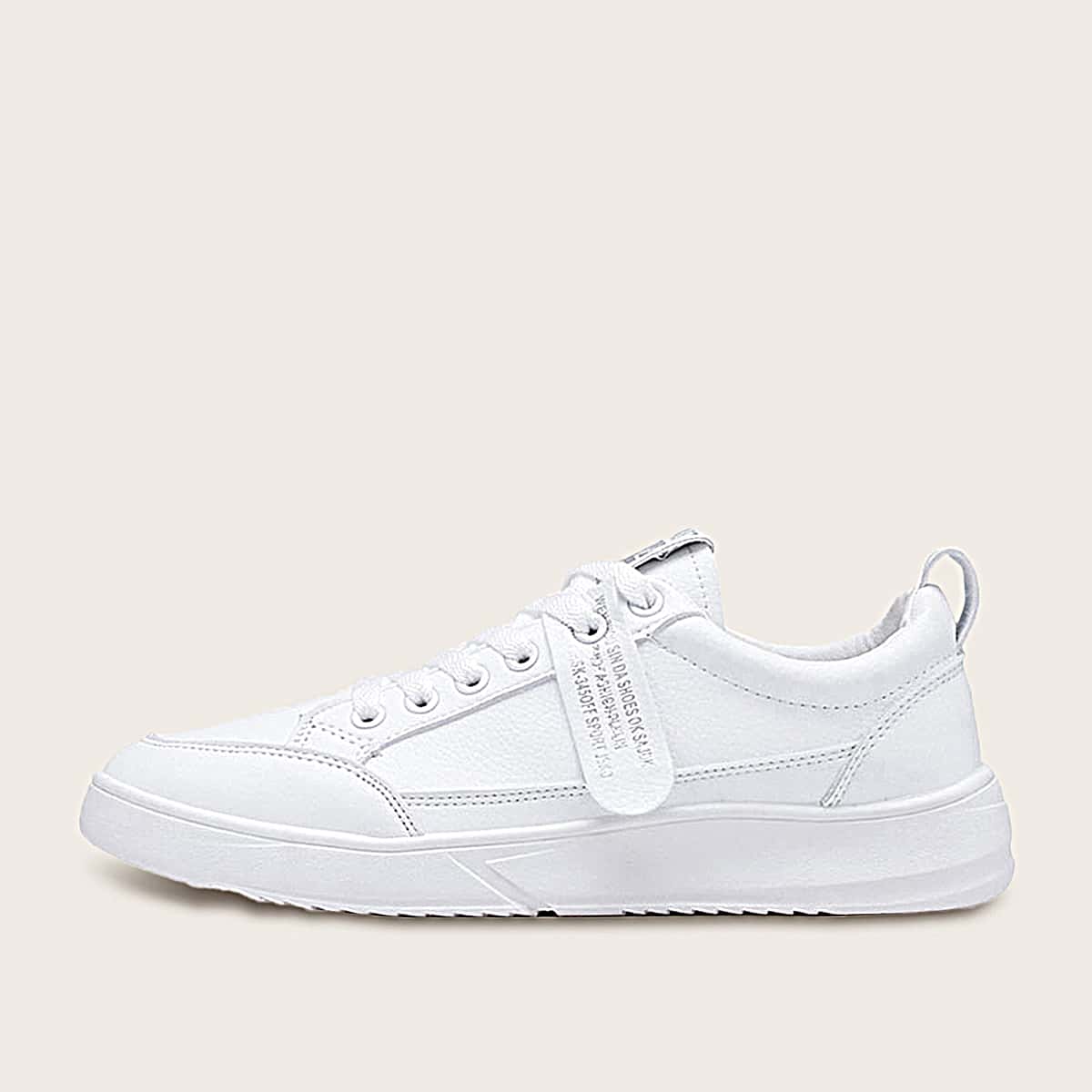 

Guys Lace-up Front Letter Graphic Sneakers, White