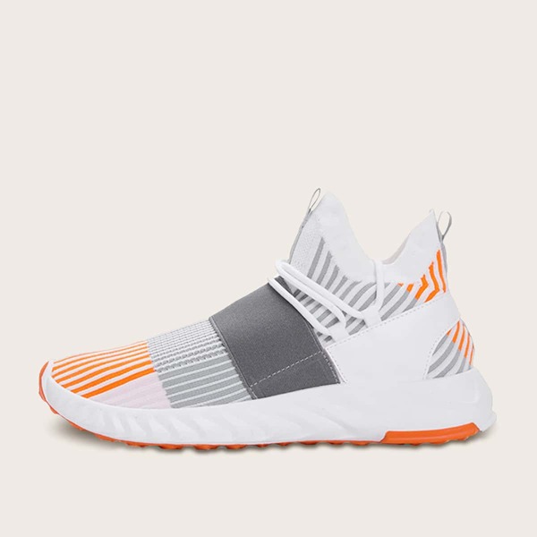 

Men Striped Lace-up Front Sneakers, Multicolor