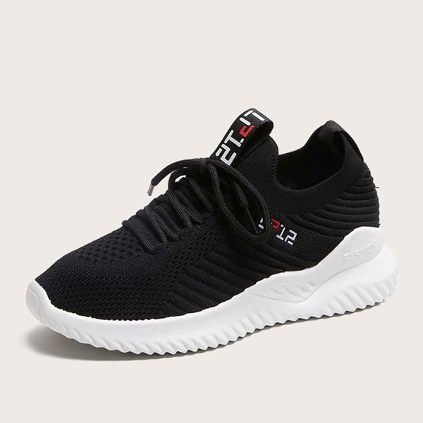 

Lace-up Front Wide Fit Sneakers, Black