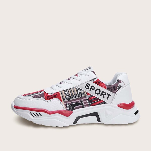 

Men Lace-up Front Chunky Sneakers, Multicolor
