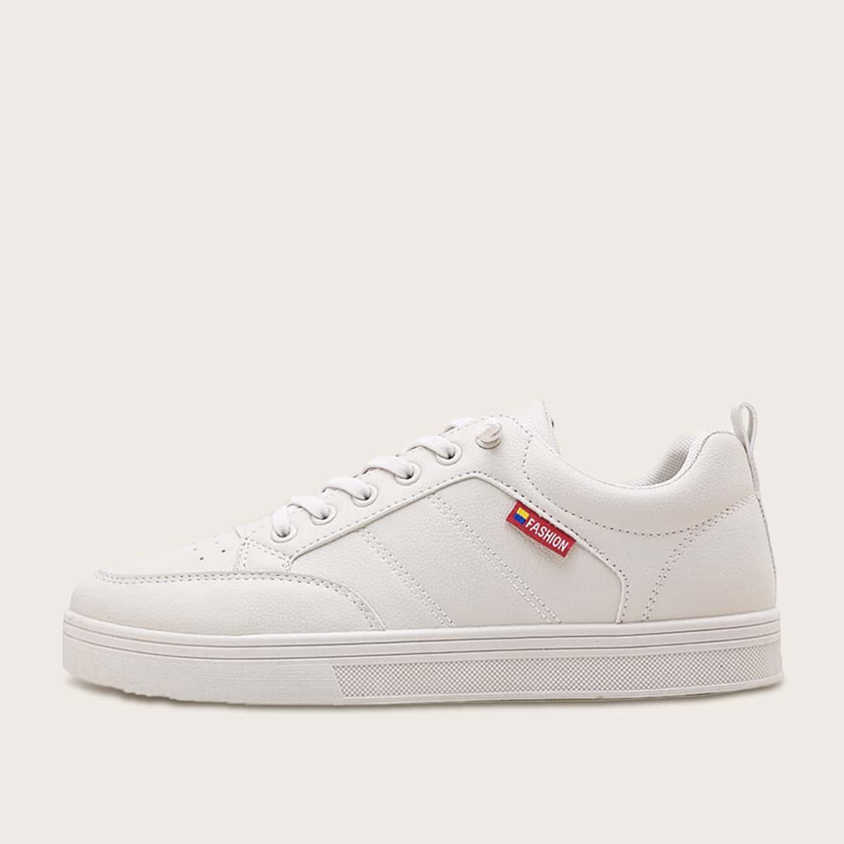 

Guys Minimalist Lace-up Front Sneakers, White