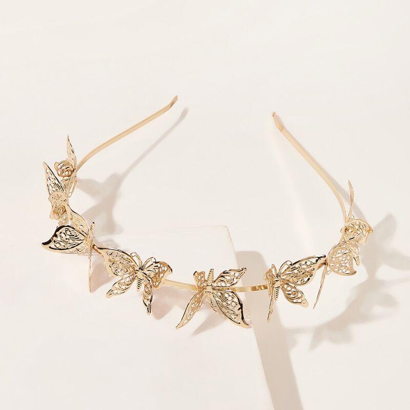 

Metallic Butterfly Decor Hair Hoop, Gold