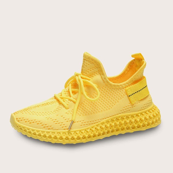 

Minimalist Lace-up Front Sneakers, Yellow