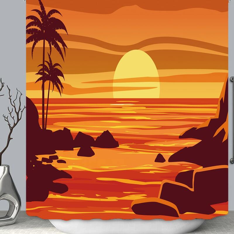 

Dusk Print Shower Curtain With 12hooks, Multicolor