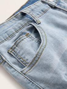 Manfinity Jeans ajustados rotos de hombres con cremallera - Azul - Ver 5