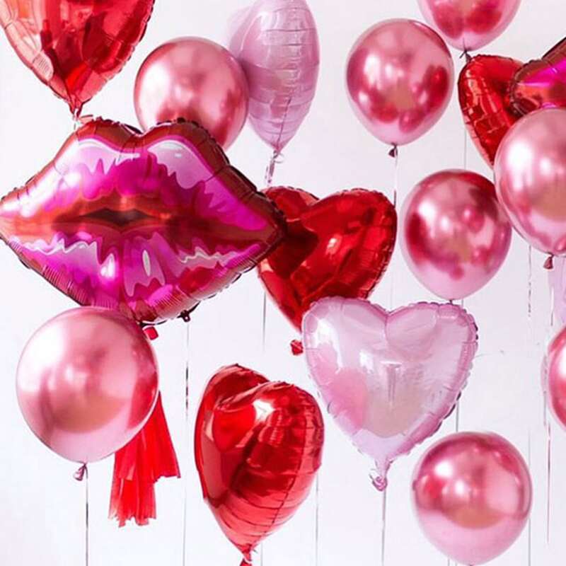 

1pc Mouth Shaped Decorative Balloon, Pink
