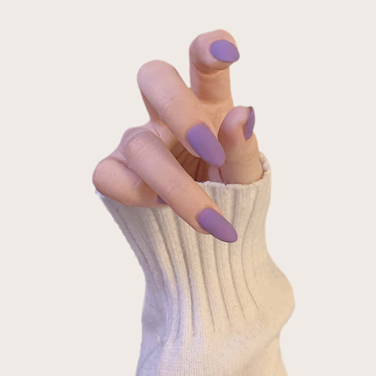 

24pcs Plain Fake Nails, Purple