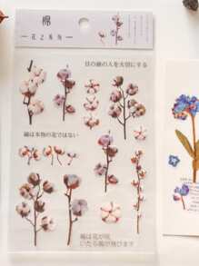 1pack Random Flower Print Sticker - Multicolor - View 4