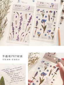 1pack Random Flower Print Sticker - Multicolor - View 6