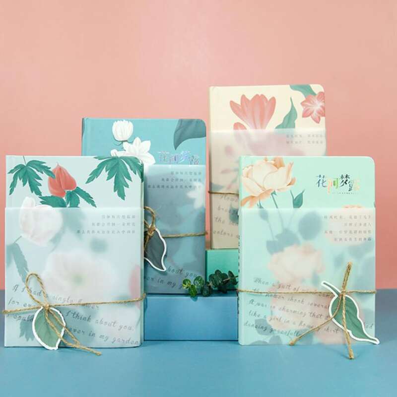 

1pack Random Flower Print Cover Notebook
