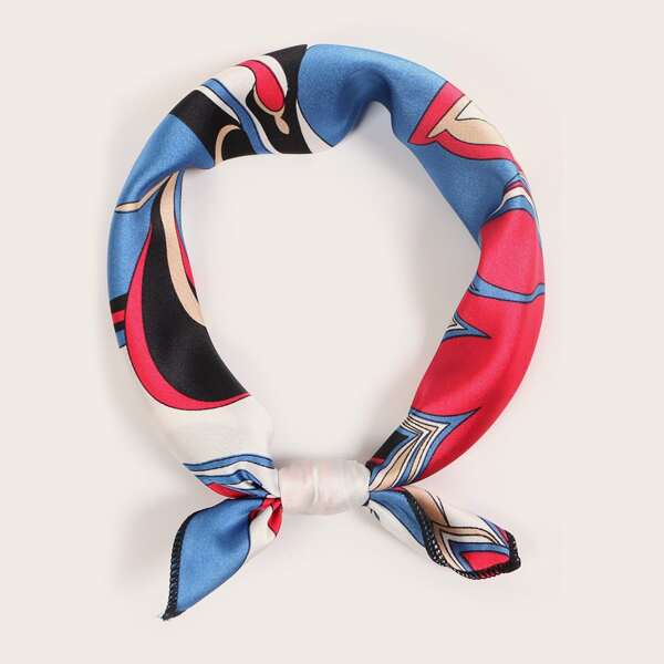 

Color Block Floral Pattern Bandana, Multicolor