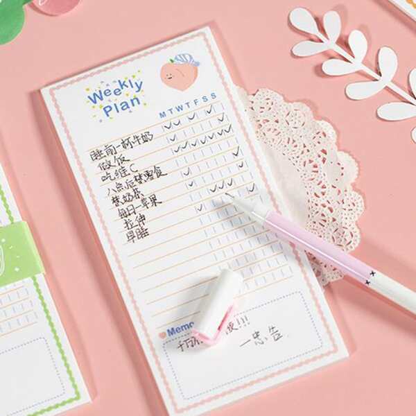 

1pack Random Fruit Print Memo Pad