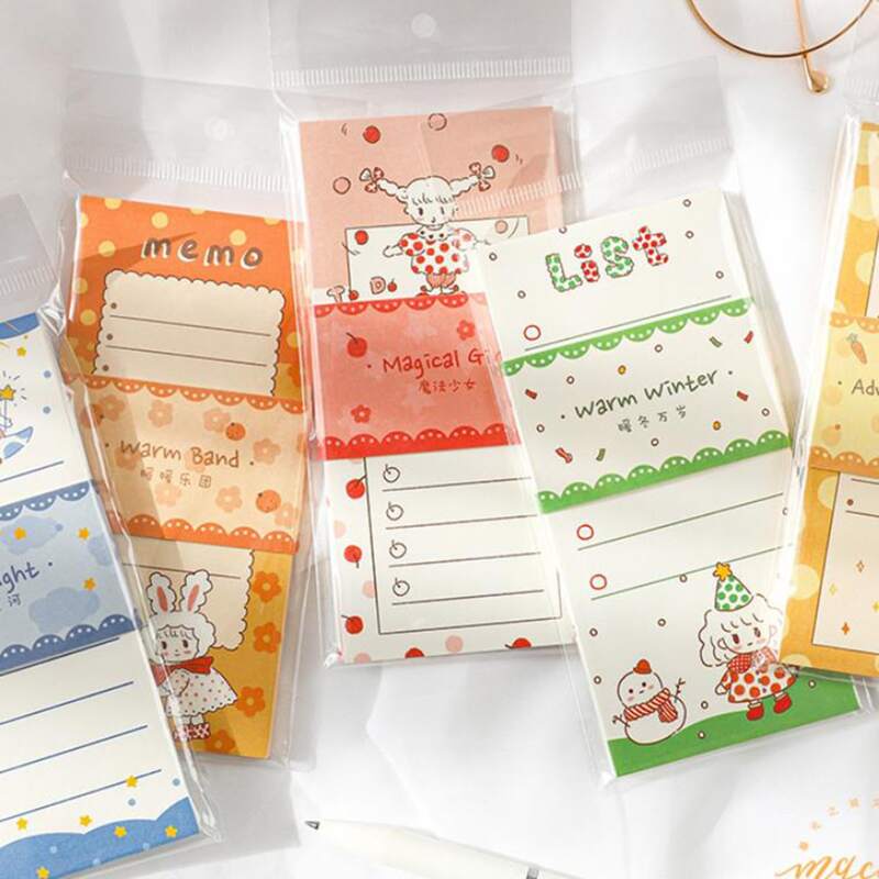 

60sheets Cartoon Girl Print Memo Pad
