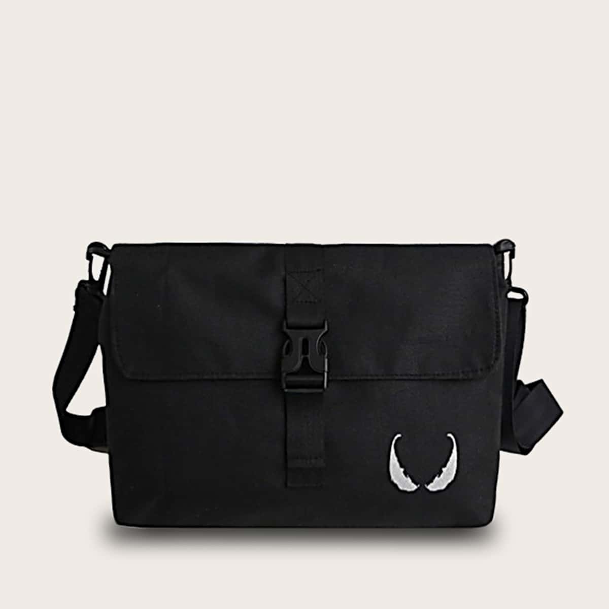 

Guys Release Buckle Design Crossbody Bag, Black