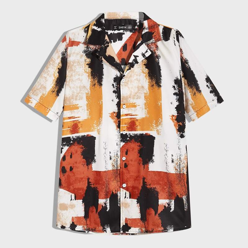 

Guys Notch Collar Graphic Shirt, Multicolor