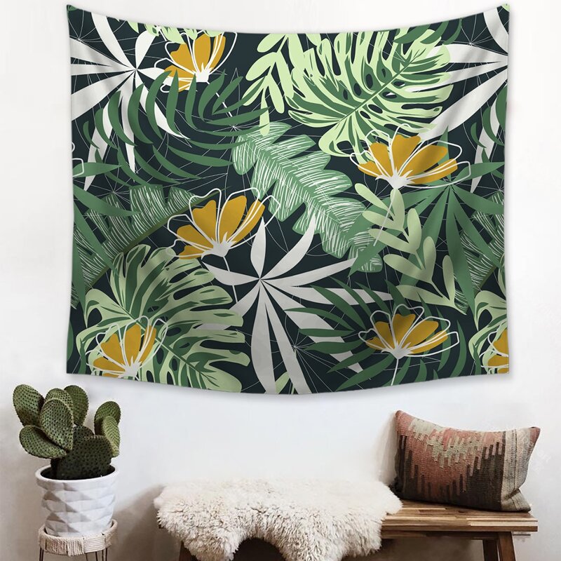 

Tropical Leaf & Flower Tapestry