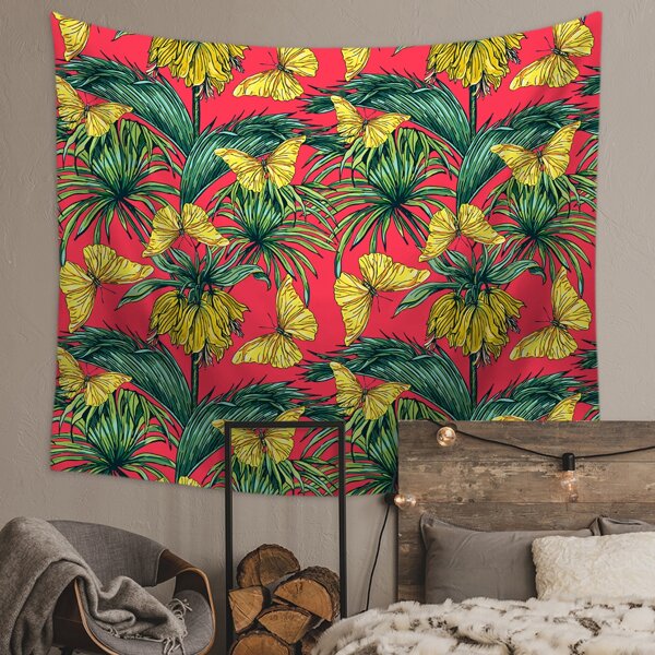 

Butterfly & Flower Print Tapestry