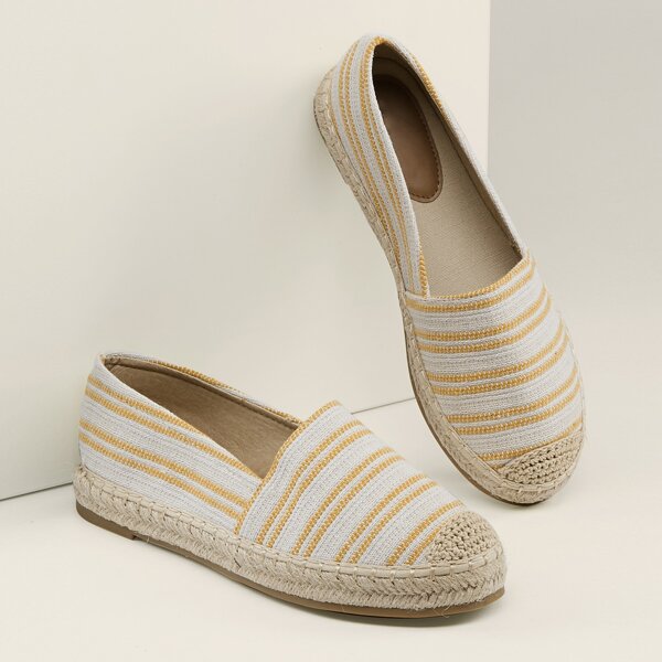 

Stripe Canvas Espadrille Flats, Multicolor