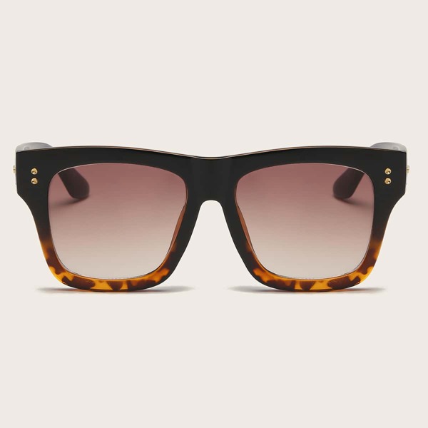 

Rivet Decor Tortoiseshell Frame Sunglasses, Multicolor