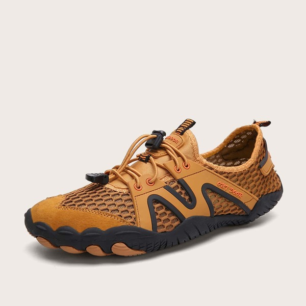 

Men Lace-up Front Mesh Trainers, Brown